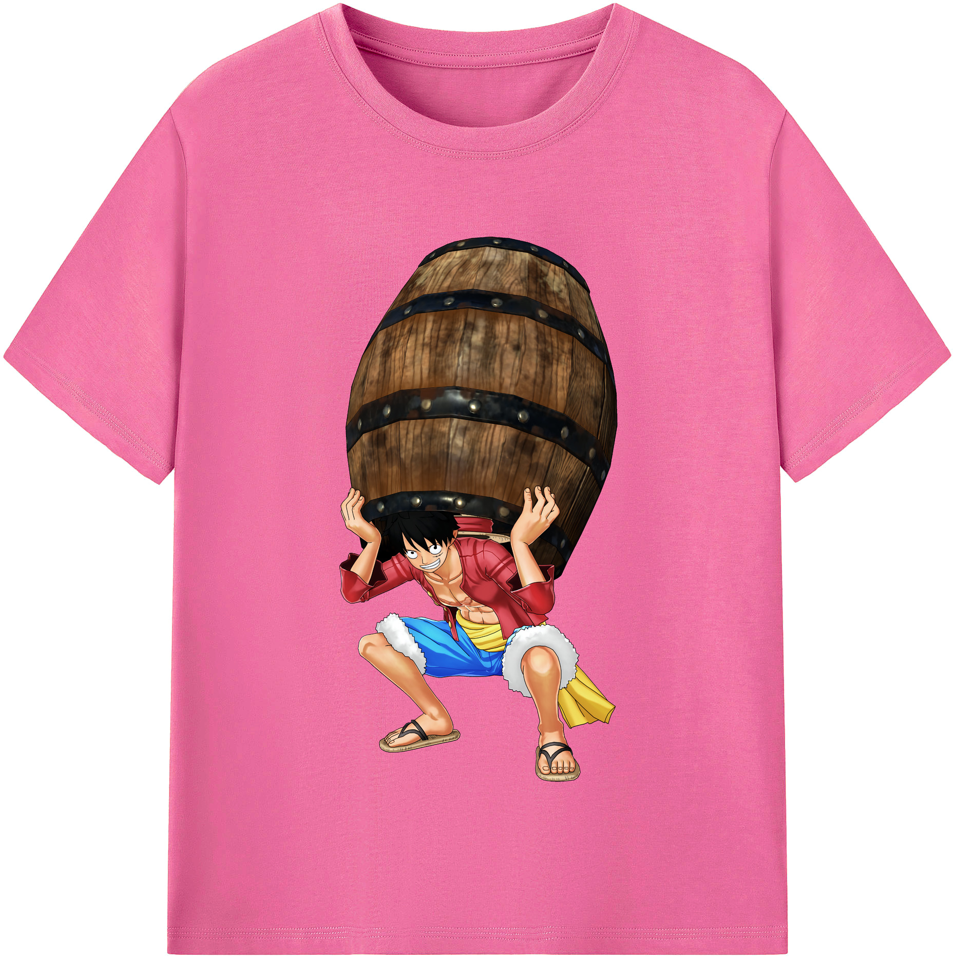 ワンピース モンキー・D・ルフィ ONE PIECE Monkey D. Luffy レディースカジュアルプリントTシャツ（綿100％）